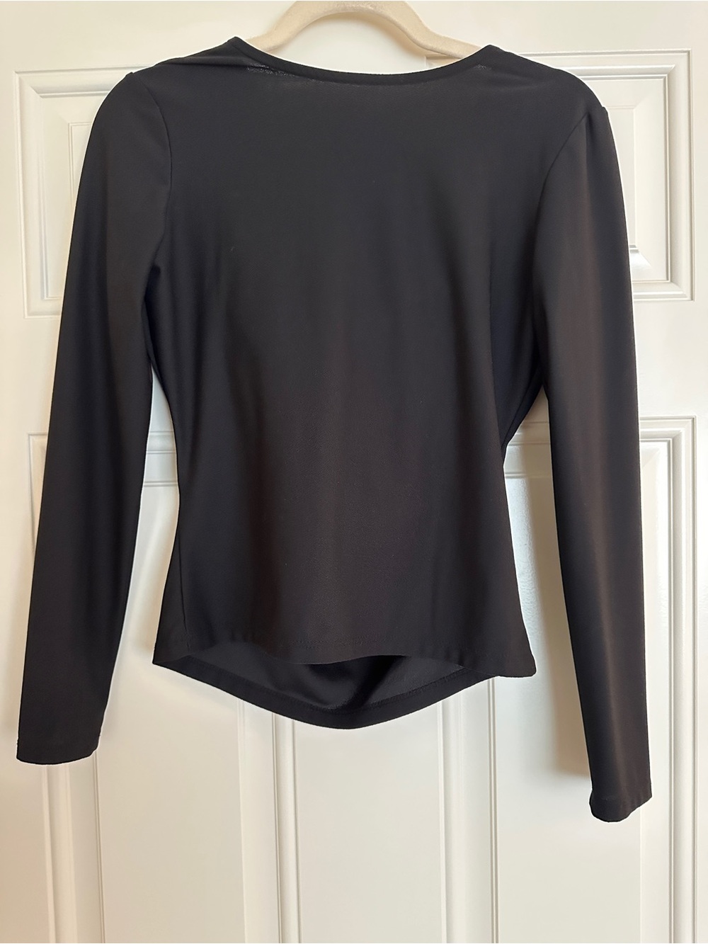 Women's Black Long Sleeve Slim Fit Top (back can be worn as front)